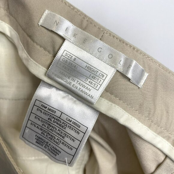 Nike Golf Shorts Womens Size 8 Chino Khaki Beige Flat Front Hi-Rise New NWT - Picture 6 of 6